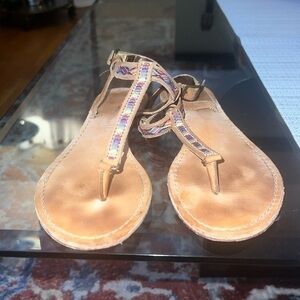 Cynthia Vincent flat sandals, beautiful colorful embroidered